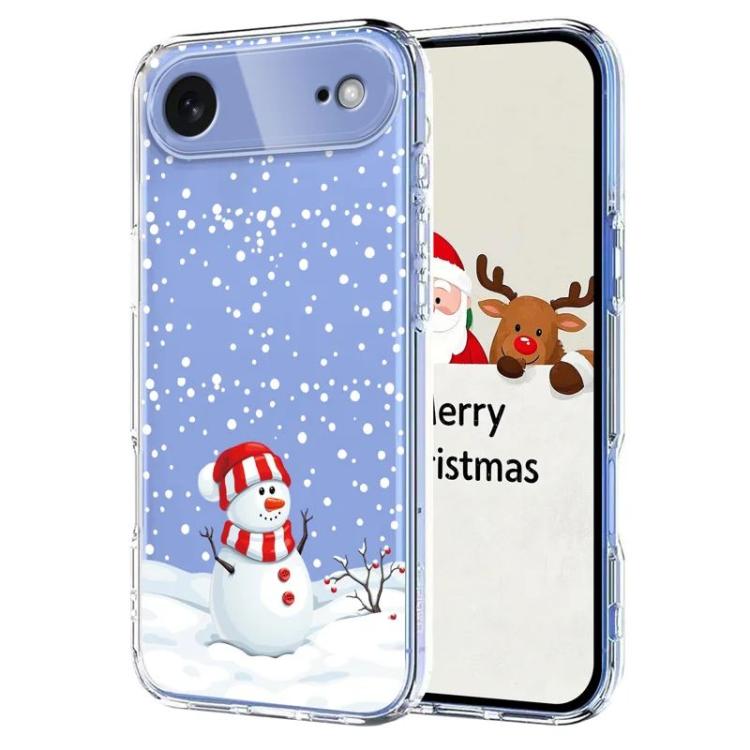 For iPhone Air Christmas-themed Printed TPU Phone Case(Christmas Snowman)