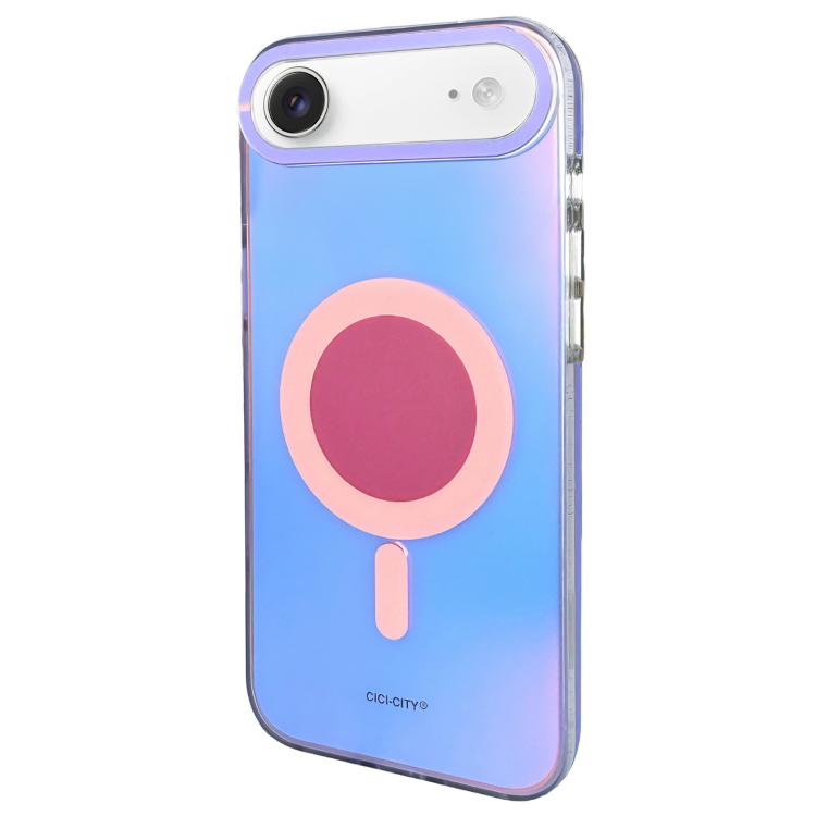 For iPhone Air CICI-CITY CH-56 Macaron Aurora Magnetic Metal Button Skin-Feel Phone Case(Purple)
