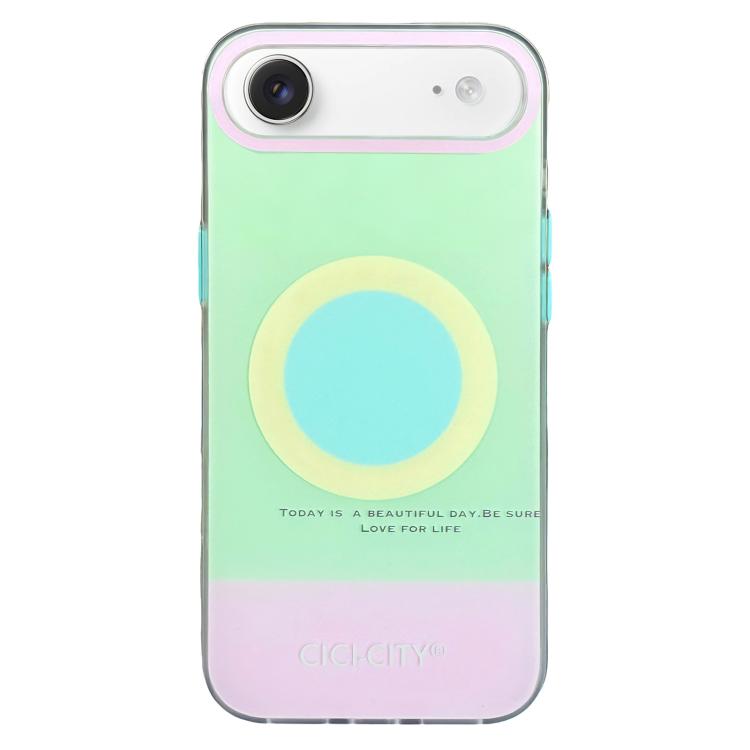 For iPhone Air CICI-CITY CH-57 Contrast Color Magnetic Skin-Feel Phone Case(Mint Green)