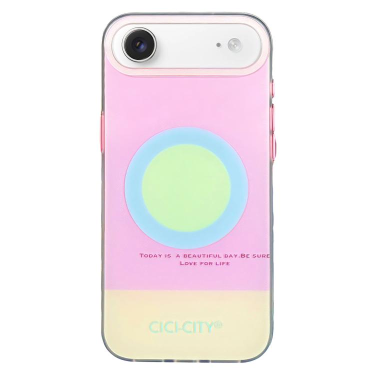 For iPhone Air CICI-CITY CH-57 Contrast Color Magnetic Skin-Feel Phone Case(Pink)