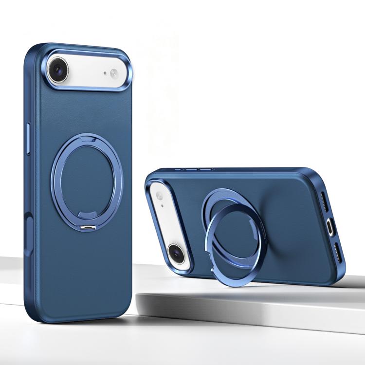 For iPhone Air Cloud Block Star Leather Series 360 Degree Rotation Holder Magnetic Phone Case(Blue)
