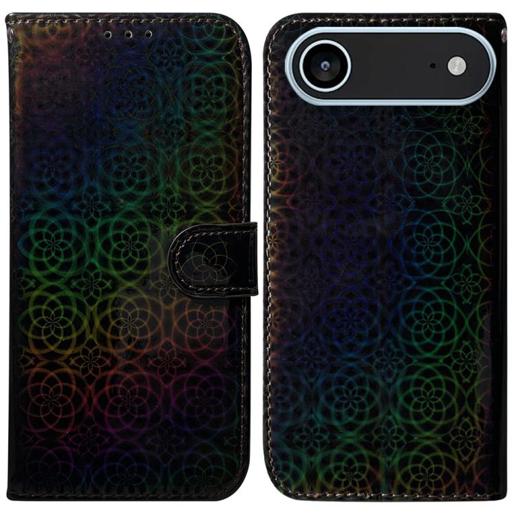 For iPhone Air Colorful Magnetic Buckle Leather Phone Case(Black)
