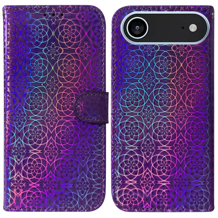 For iPhone Air Colorful Magnetic Buckle Leather Phone Case(Purple)