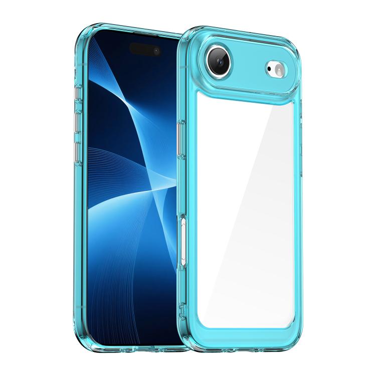 For iPhone Air Colorful Series Acrylic + TPU Phone Case(Transparent Blue)