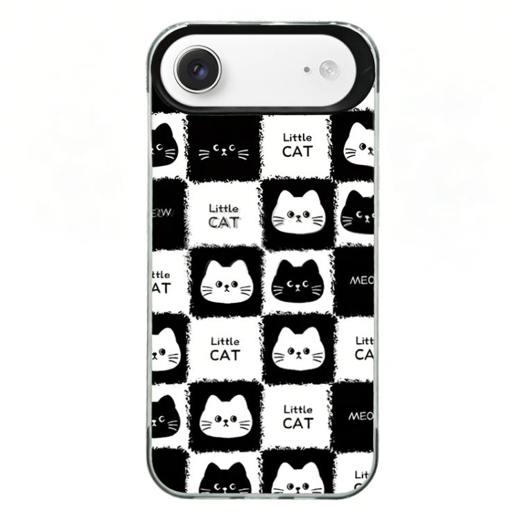For iPhone Air Colorful Silver Plated IMD Pattern PC Hybrid TPU Phone Case(Black Full Screen Cats)