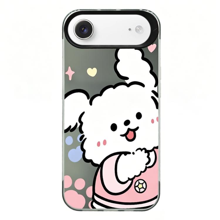 For iPhone Air Colorful Silver Plated IMD Pattern PC Hybrid TPU Phone Case(Black Rabbit)