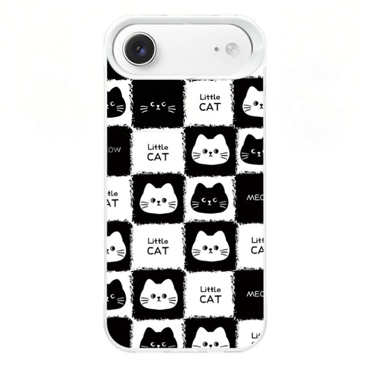 For iPhone Air Colorful Silver Plated IMD Pattern PC Hybrid TPU Phone Case(White Full Screen Cats)