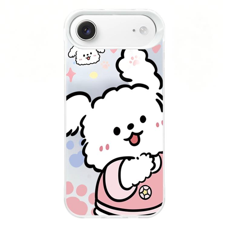 For iPhone Air Colorful Silver Plated IMD Pattern PC Hybrid TPU Phone Case(White Rabbit)