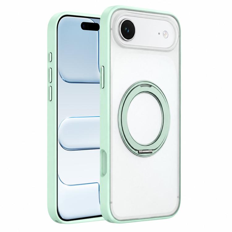 For iPhone Air Colorful Skin-Friendly Magnetic Rotating Holder Phone Case(Green)