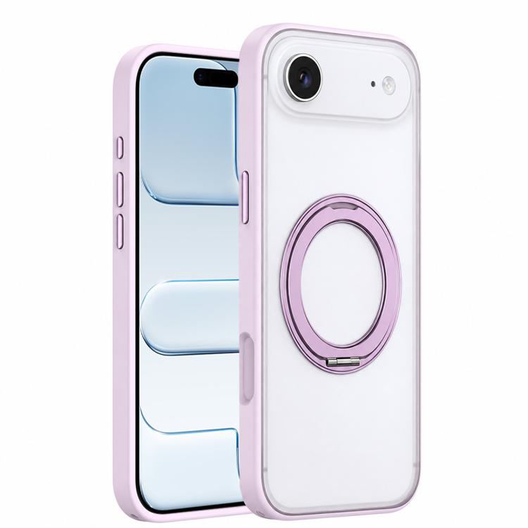 For iPhone Air Colorful Skin-Friendly Magnetic Rotating Holder Phone Case(Purple)