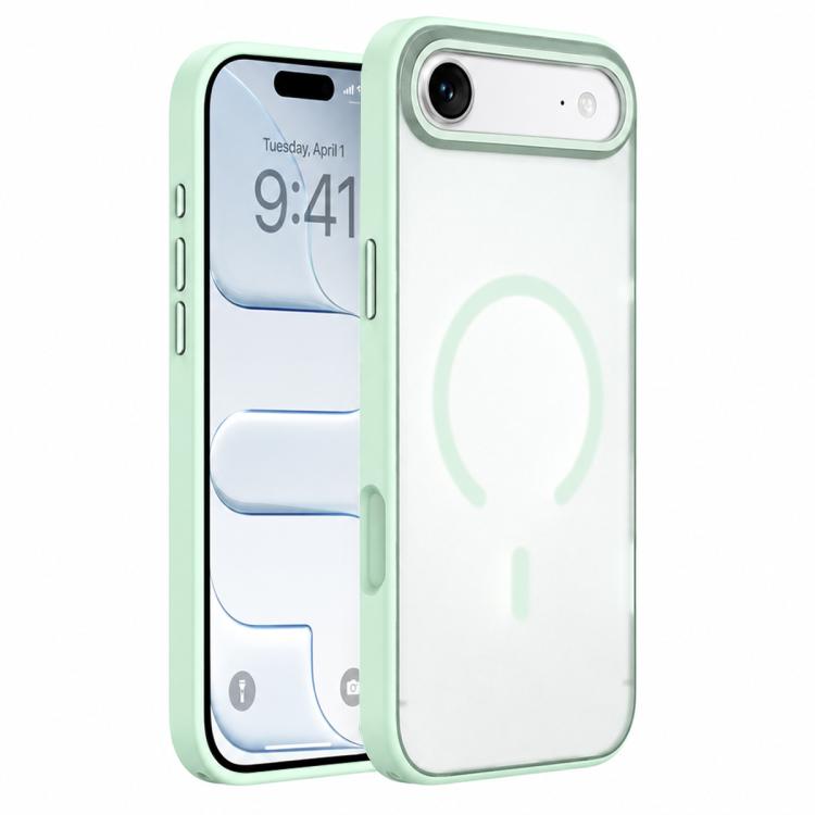 For iPhone Air Colorful Skin-Friendly Metal Lens Frame Magnetic Phone Case(Green)