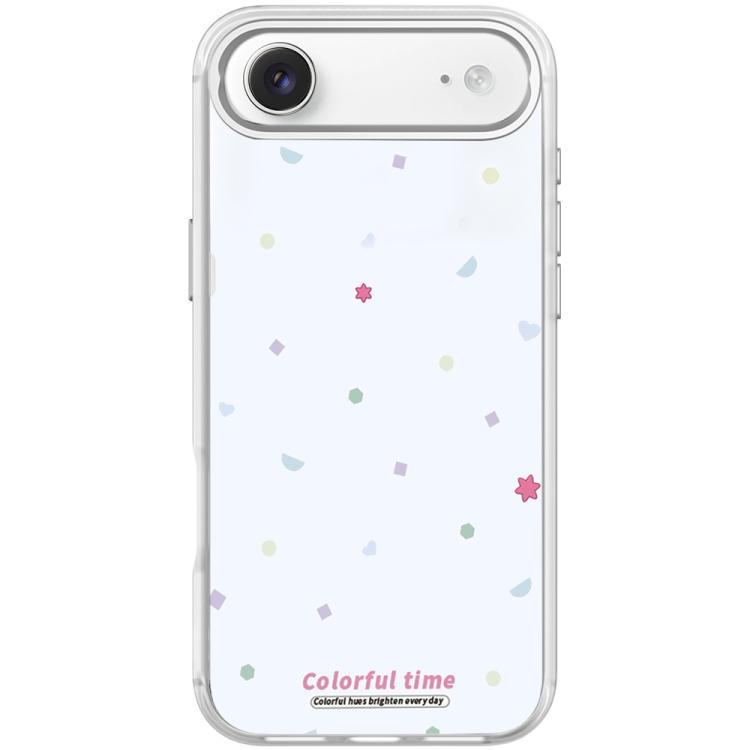 For iPhone Air Colorful Stars Pattern Magnetic Phone Case(Transparent White)