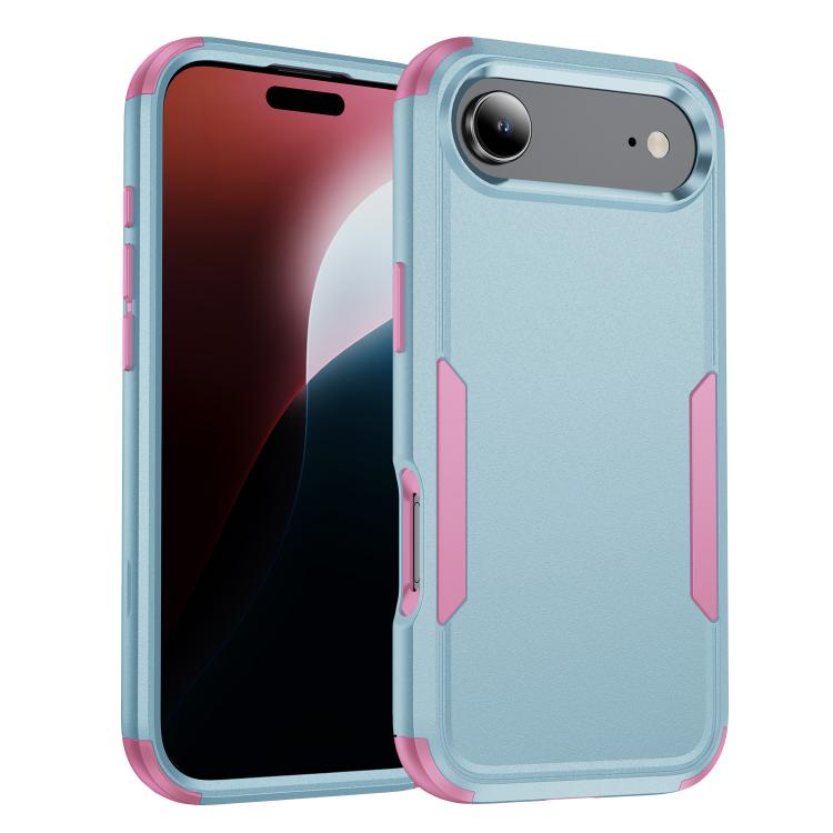 For iPhone Air Commuter Shockproof TPU + PC Phone Case(Grey Green+Pink)
