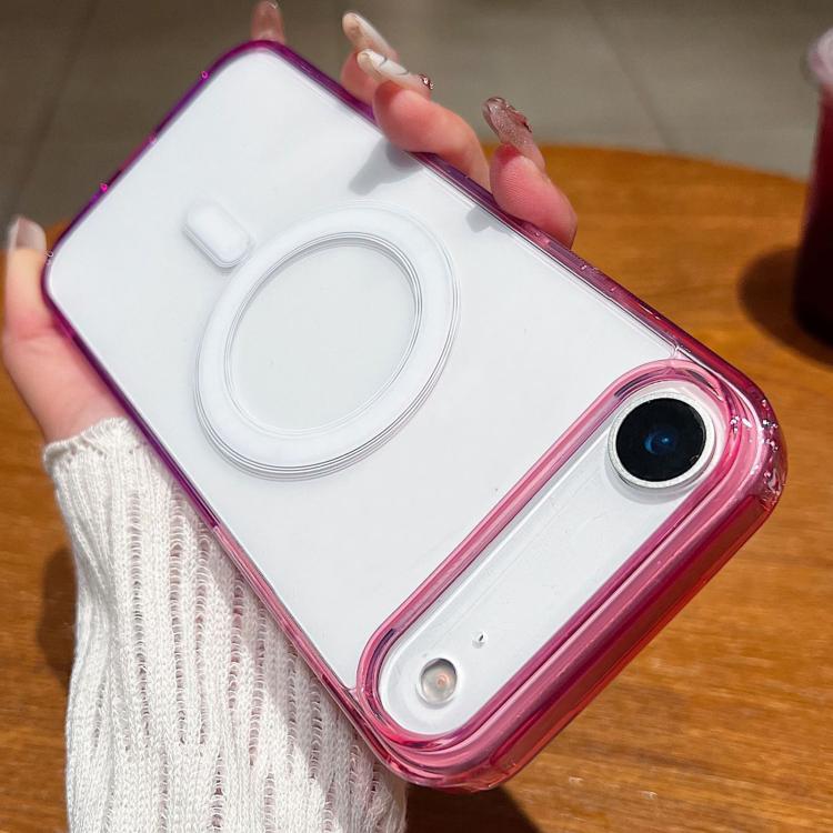 For iPhone Air Contrast Color Gradient Transparent MagSafe Phone Case(Purple Pink + Light Purple)