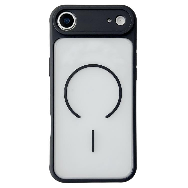 For iPhone Air Cooling Skin Feel Magnetic Phone Case(Black+Translucent White)