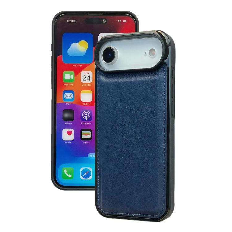 For iPhone Air Cowhide Texture Back Cover Phone Case(Royal Blue)