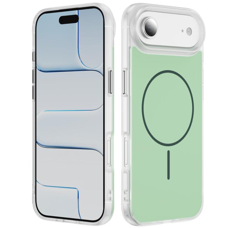 For iPhone Air Crystal Frosted Skin Feel Magnetic MagSafe Phone Case(Green)