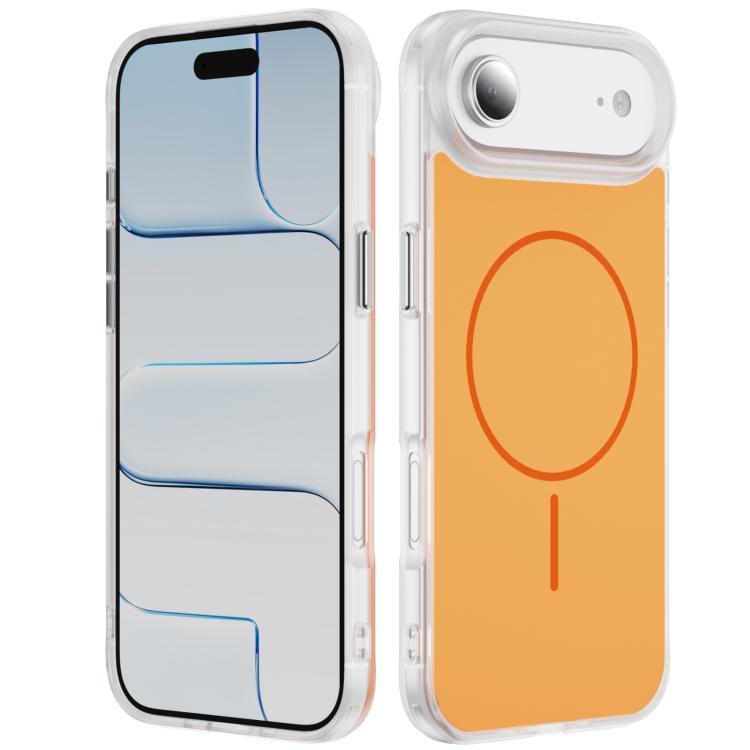 For iPhone Air Crystal Frosted Skin Feel Magnetic MagSafe Phone Case(Orange)