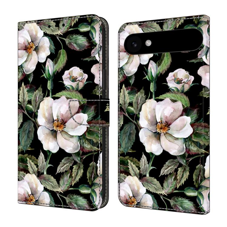 For iPhone Air Crystal-Like Painted Vegan Leather Phone Case(Big Flower)