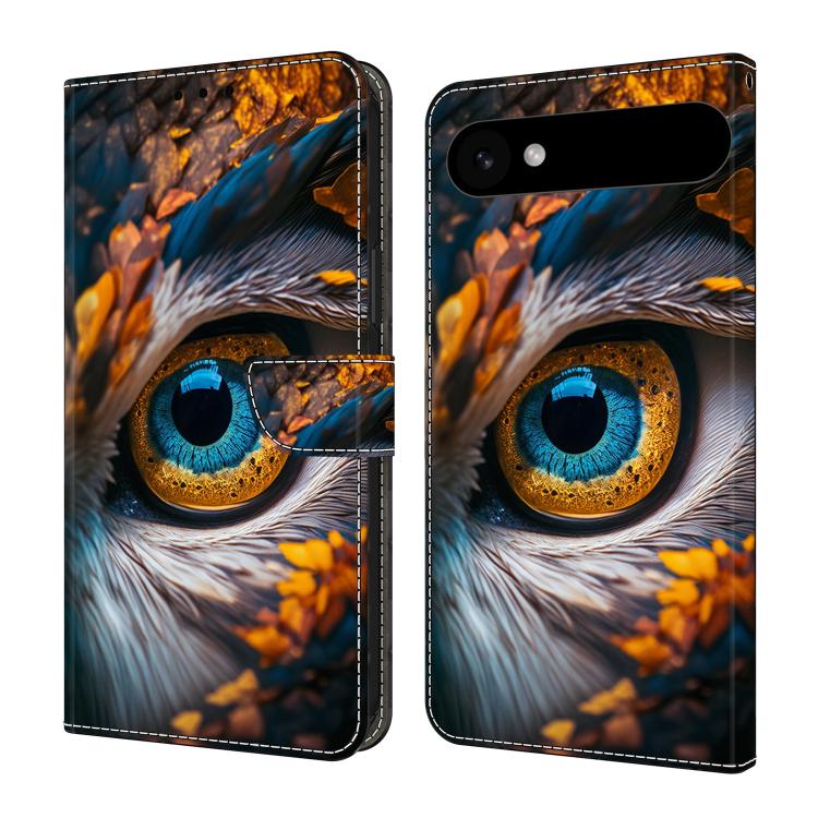 For iPhone Air Crystal-Like Painted Vegan Leather Phone Case(Blue Eyes)