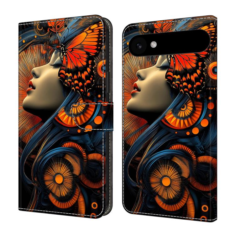 For iPhone Air Crystal-Like Painted Vegan Leather Phone Case(Butterfly Girl)