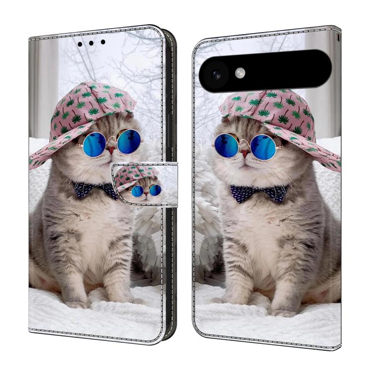 For iPhone Air Crystal-Like Painted Vegan Leather Phone Case(Cat)