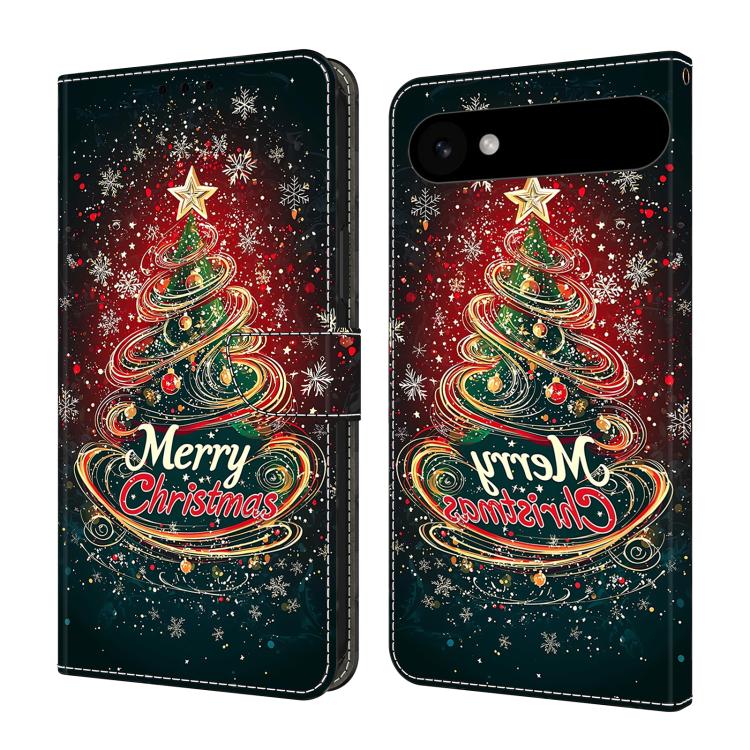 For iPhone Air Crystal-Like Painted Vegan Leather Phone Case(Christmas Tree)