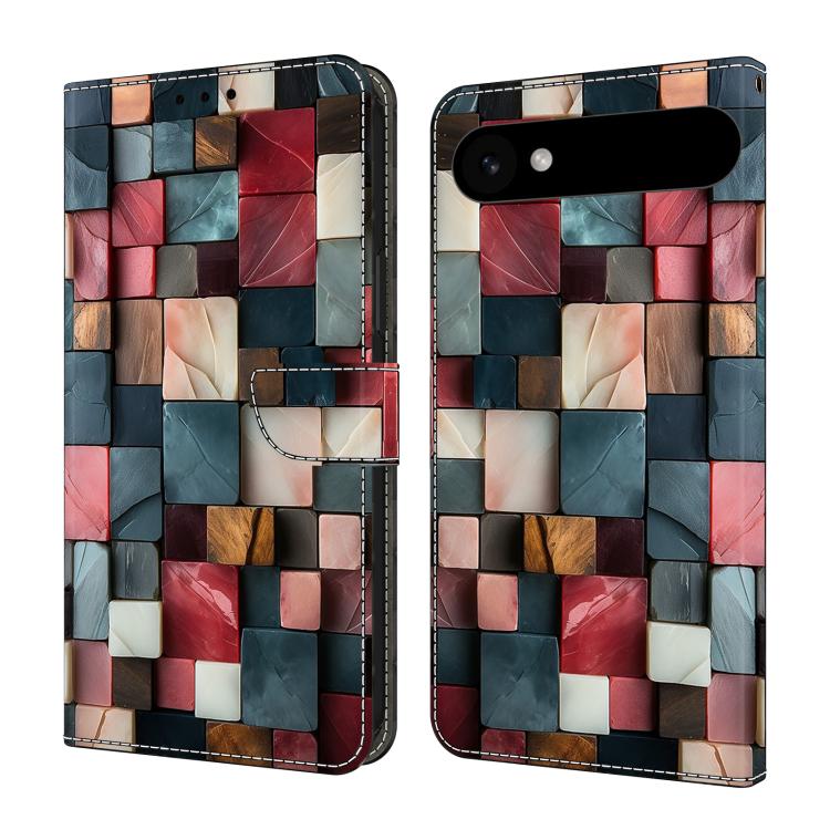 For iPhone Air Crystal-Like Painted Vegan Leather Phone Case(Colorful Bricks)