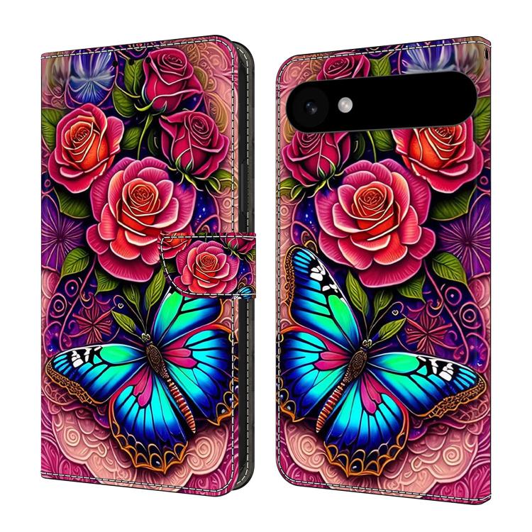 For iPhone Air Crystal-Like Painted Vegan Leather Phone Case(Colorful Butterfly)