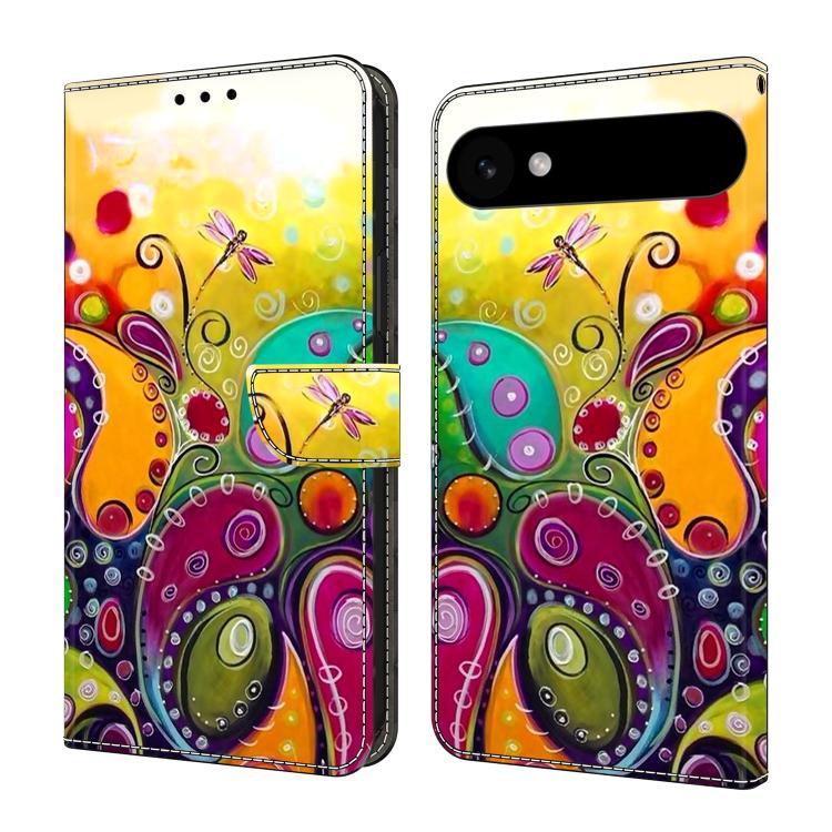 For iPhone Air Crystal-Like Painted Vegan Leather Phone Case(Colorful Floral Vine)