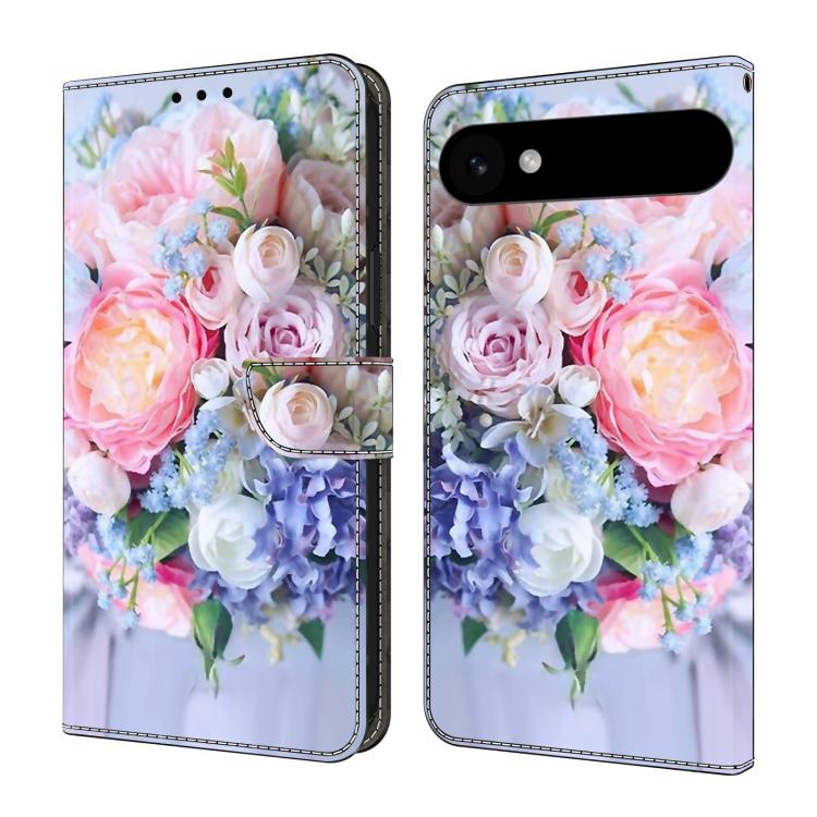 For iPhone Air Crystal-Like Painted Vegan Leather Phone Case(Colorful Flowers)