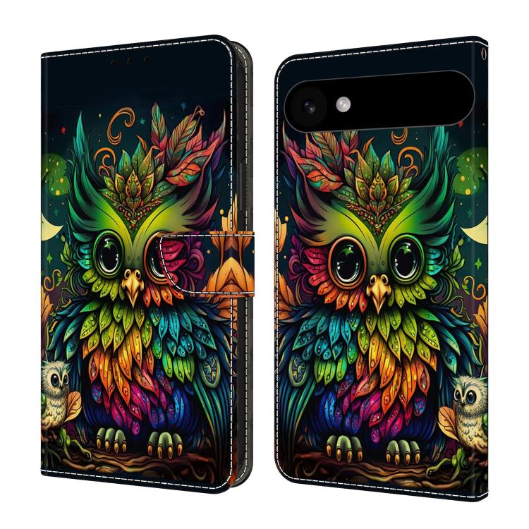 For iPhone Air Crystal-Like Painted Vegan Leather Phone Case(Colorful Owl)