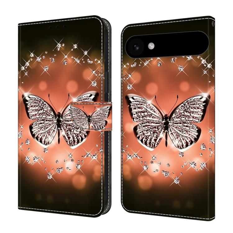 For iPhone Air Crystal-Like Painted Vegan Leather Phone Case(Crystal Butterfly)