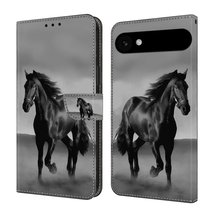 For iPhone Air Crystal-Like Painted Vegan Leather Phone Case(Dark Horse)