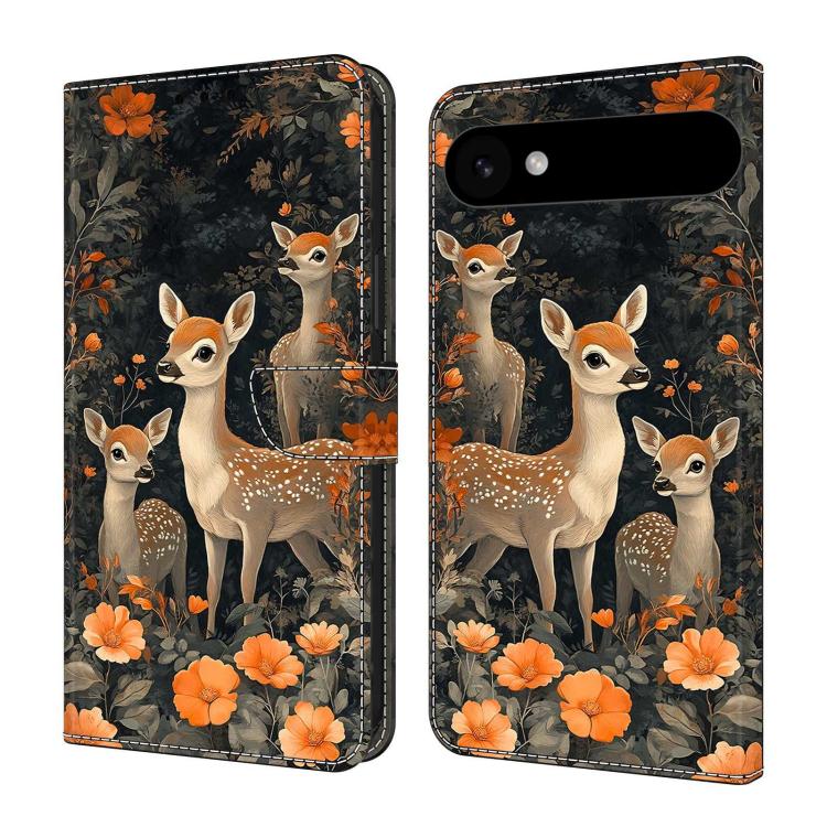 For iPhone Air Crystal-Like Painted Vegan Leather Phone Case(Deer Herd)