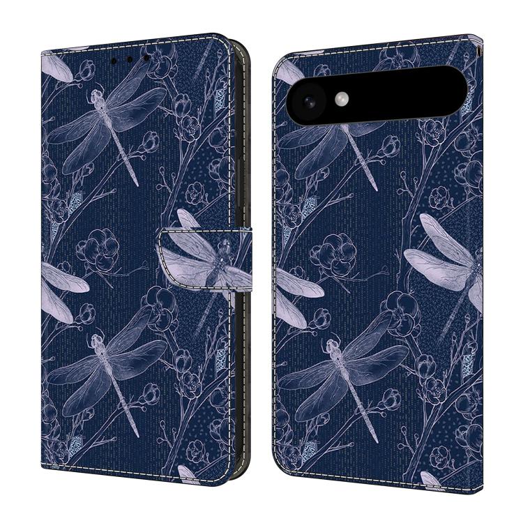 For iPhone Air Crystal-Like Painted Vegan Leather Phone Case(Dragonflies)