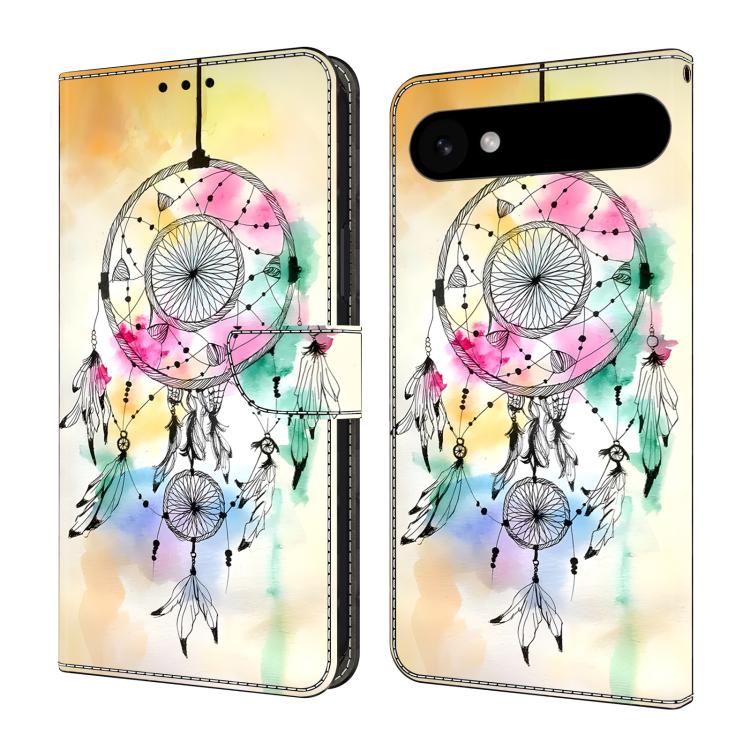 For iPhone Air Crystal-Like Painted Vegan Leather Phone Case(Feather Dreamcatcher)