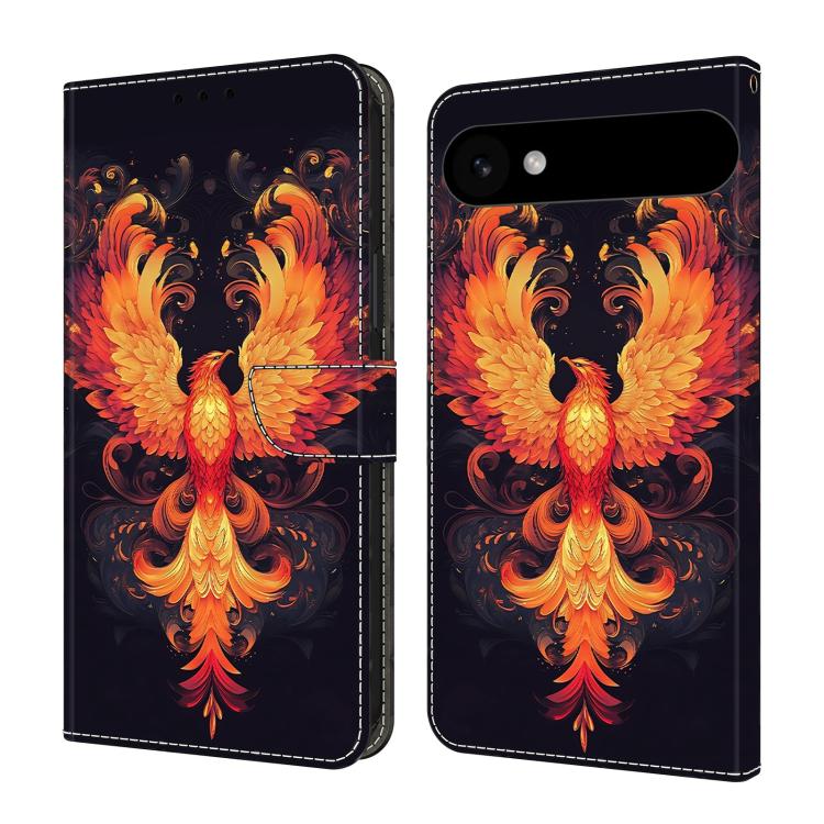 For iPhone Air Crystal-Like Painted Vegan Leather Phone Case(Fire Phoenix)