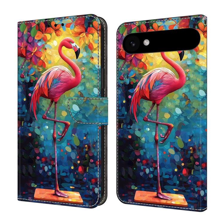 For iPhone Air Crystal-Like Painted Vegan Leather Phone Case(Flamingo)