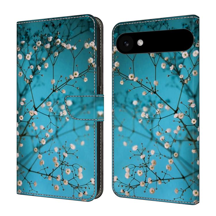 For iPhone Air Crystal-Like Painted Vegan Leather Phone Case(Flower Branch)