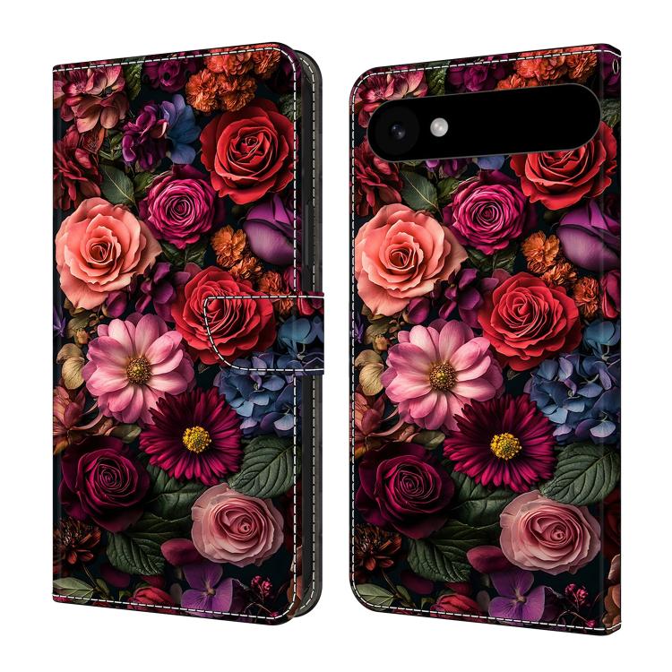 For iPhone Air Crystal-Like Painted Vegan Leather Phone Case(Flower Garden)