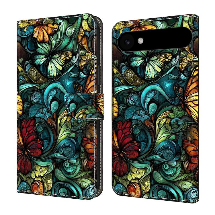 For iPhone Air Crystal-Like Painted Vegan Leather Phone Case(Flowers)