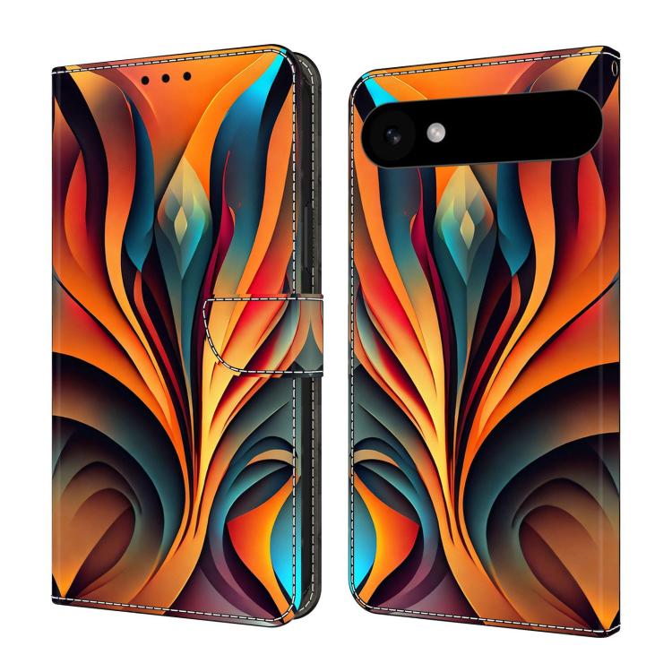 For iPhone Air Crystal-Like Painted Vegan Leather Phone Case(Flowing Rainbow)