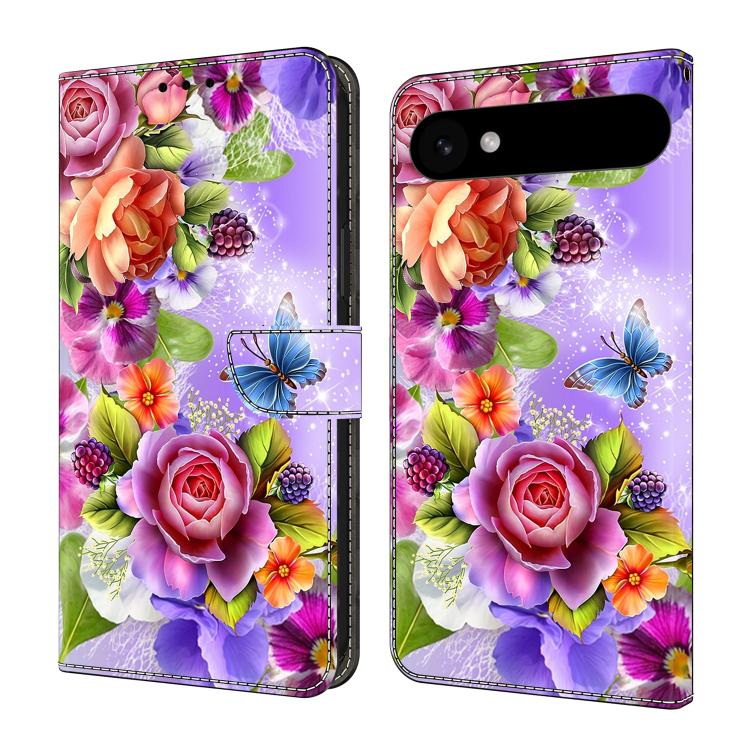 For iPhone Air Crystal-Like Painted Vegan Leather Phone Case(Fresh Flowers)