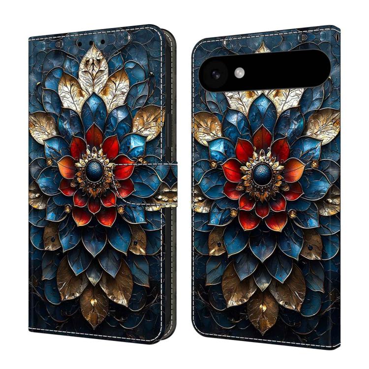 For iPhone Air Crystal-Like Painted Vegan Leather Phone Case(Glass Flower)