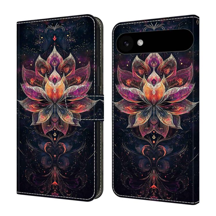 For iPhone Air Crystal-Like Painted Vegan Leather Phone Case(Golden Lotus Flower)