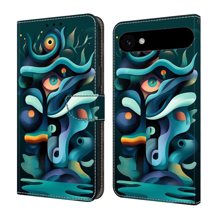 For iPhone Air Crystal-Like Painted Vegan Leather Phone Case(Graffiti Green Shadow)