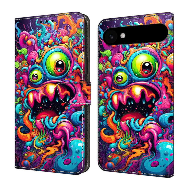 For iPhone Air Crystal-Like Painted Vegan Leather Phone Case(Graffiti Monster)