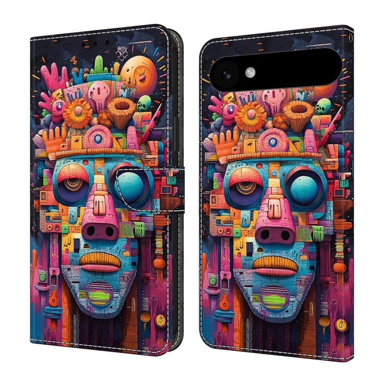 For iPhone Air Crystal-Like Painted Vegan Leather Phone Case(Graffiti Portrait)