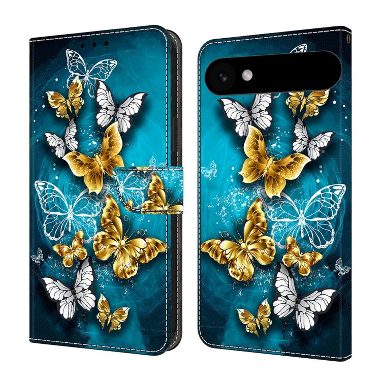 For iPhone Air Crystal-Like Painted Vegan Leather Phone Case(Green Butterfly)